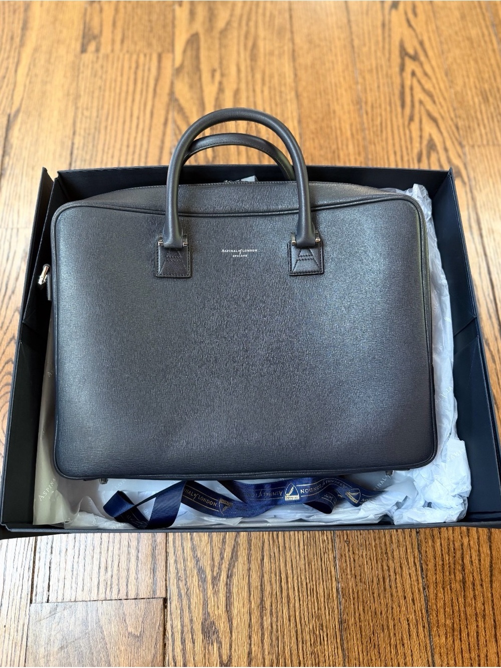 Aspinal of London Black Laptop Bag